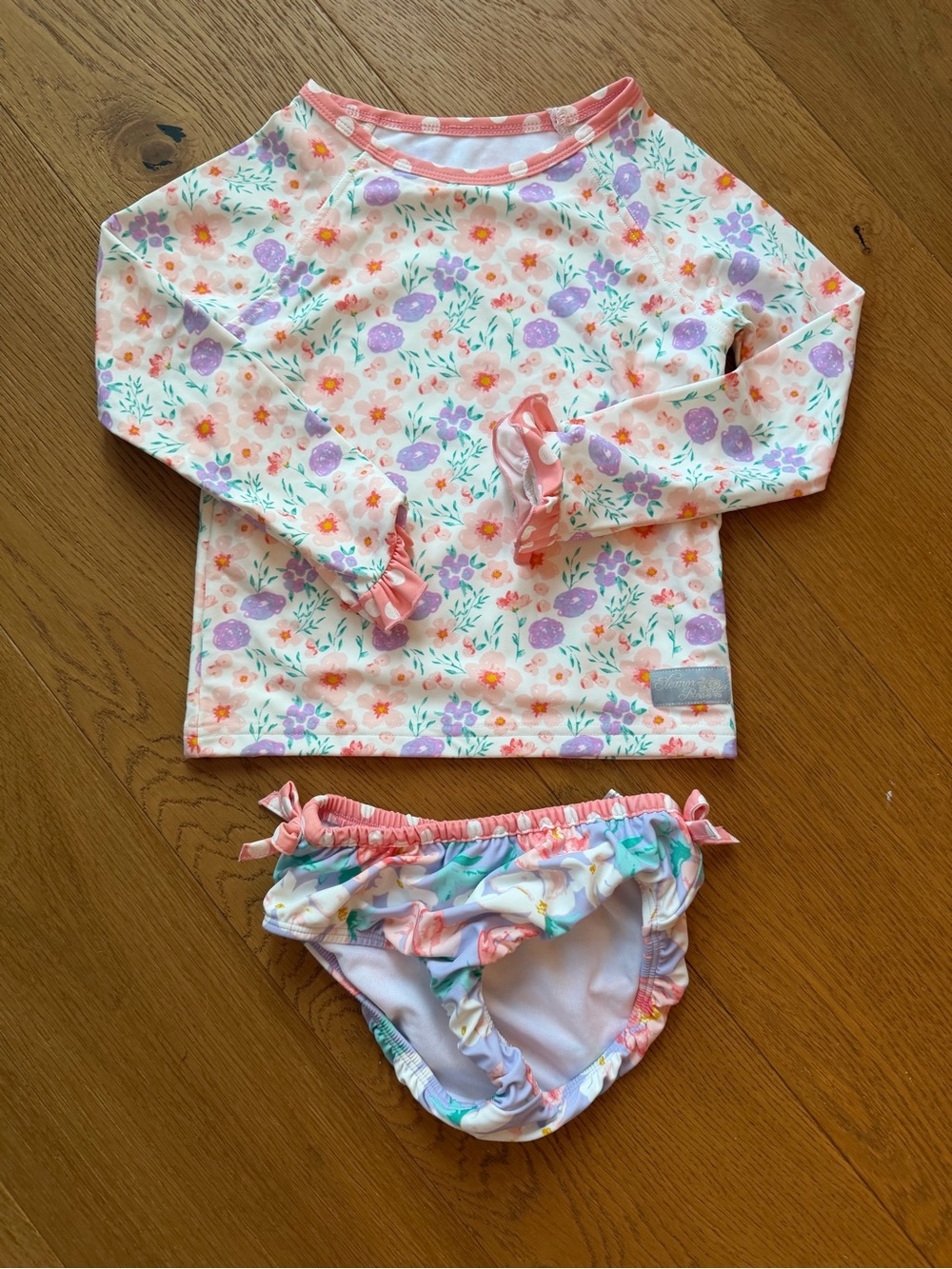 Eleanor Rose Floral Rashguard Set - Pink, Purple, Coral